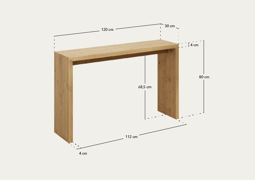 Telva - Konsole aus Holz Dunkeleiche 120x80cm