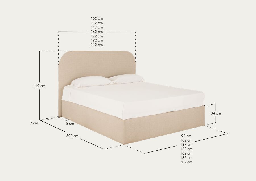 Bett mit Bettkasten Für Matratze in verschiedenen Maßen