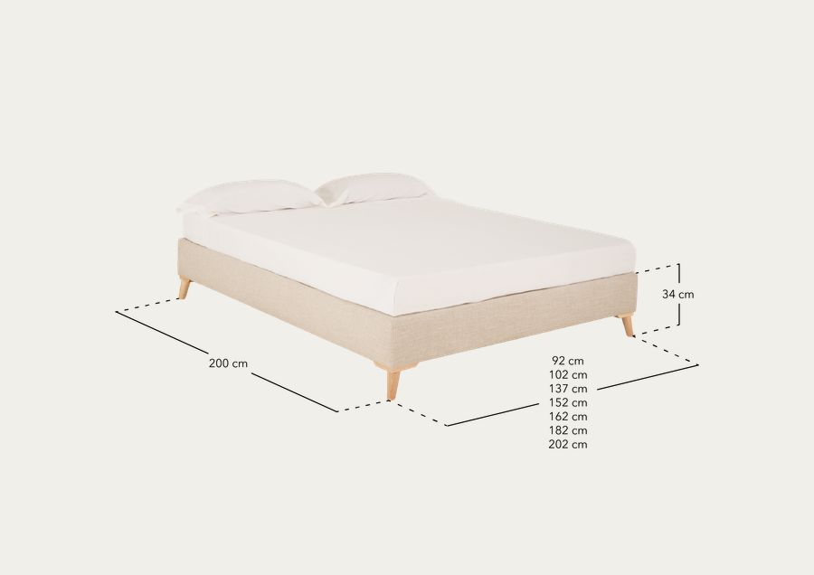 Base tapissée en lin blanc pour les matelas de différentes tailles