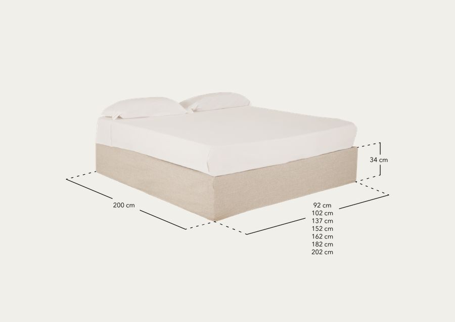 Canapé en lin vert déhoussable pour les matelas de différentes tailles