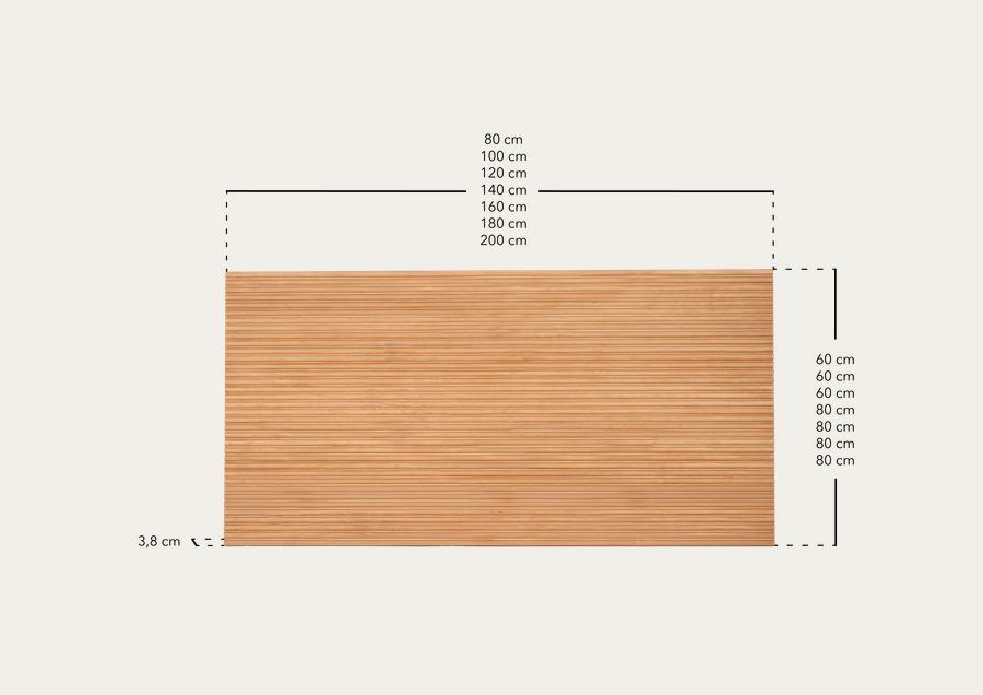 Testiera in legno massello in tonalità rovere scuro di varie misure