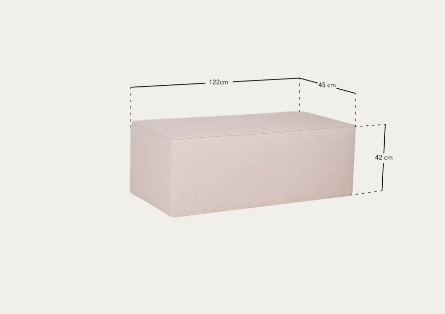 Banc en polyester blanc 122x42cm