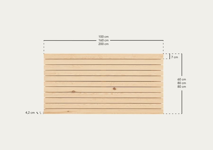 Cabecero de madera maciza en tono roble oscuro de varias medidas