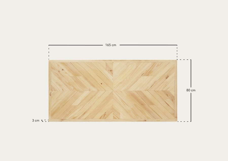 Cabecero de madera maciza estilo étnico en tonos natural y blanco de 80x165cm