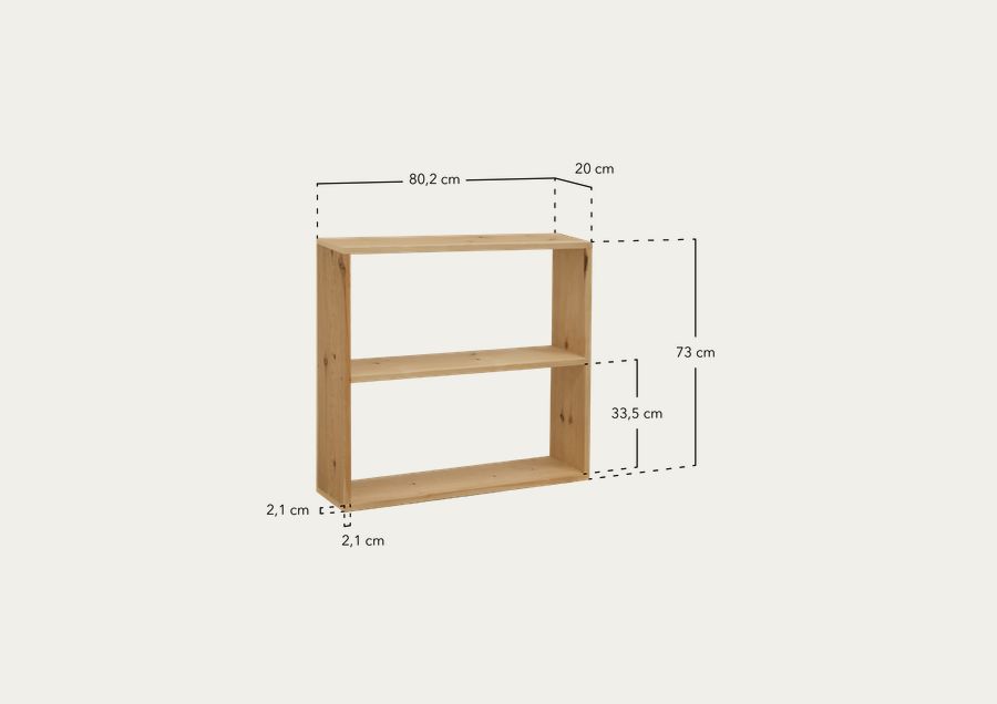 Estantería de madera maciza tono nogal varias medidas