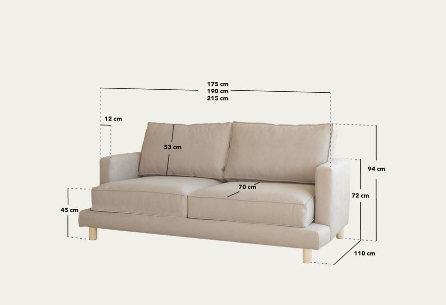 Canapé gris foncé en différentes dimensions